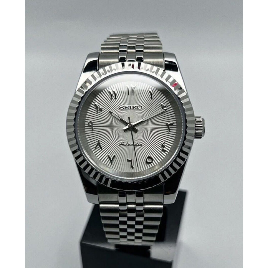 Custom Seiko Mod • White Lines No Date Arabic DJ • 39mm